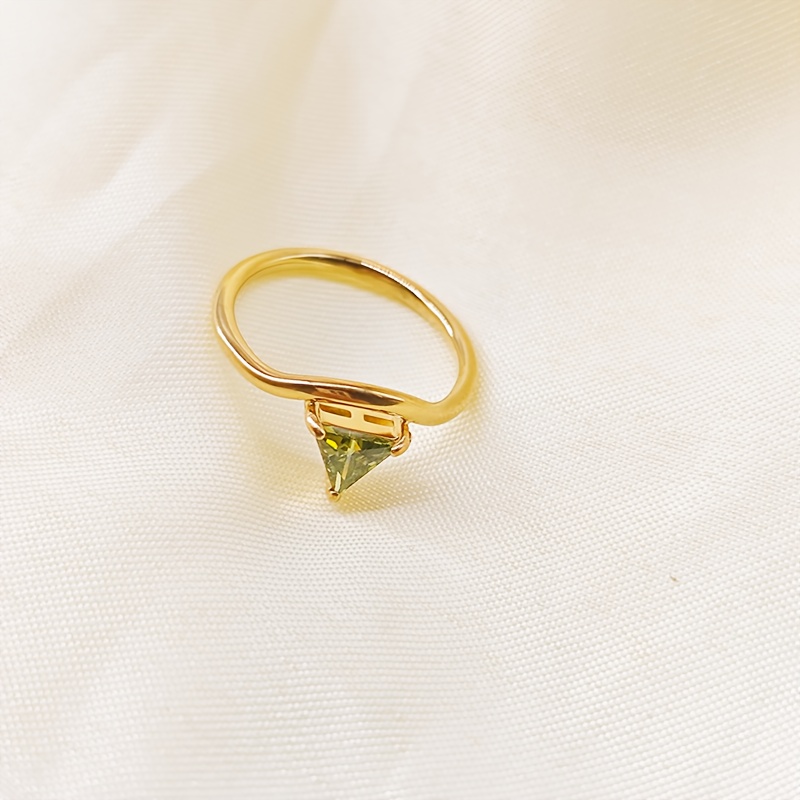 Women's Minimalist Stainless Steel Triangle Ring, Birthday Gift